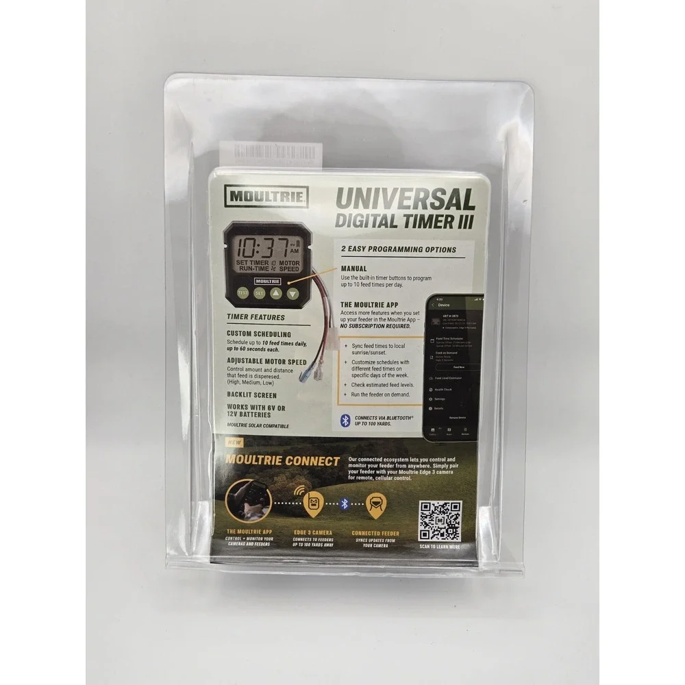 Moultrie Universal Digital Timer III Deer Feeder Timer, Bluetooth, 10 Feeds